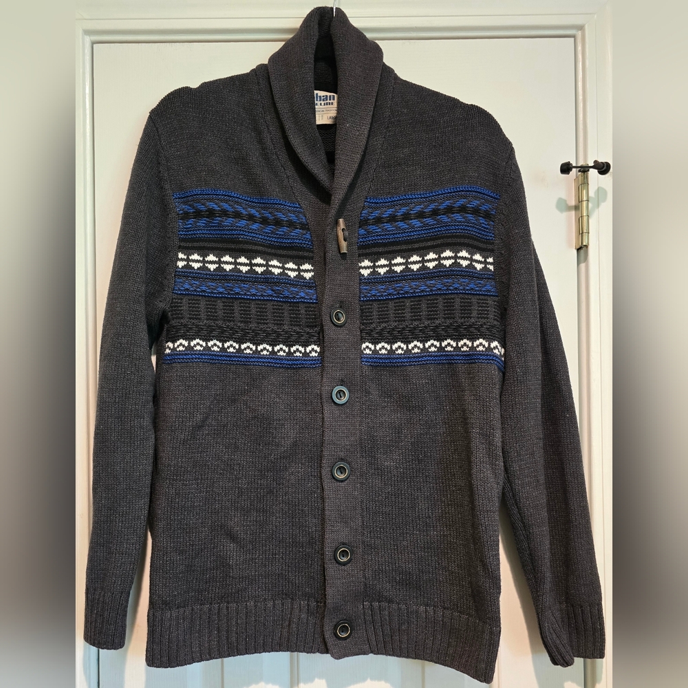 Men's grey Urban Pipeline knit Cardigan Size Large